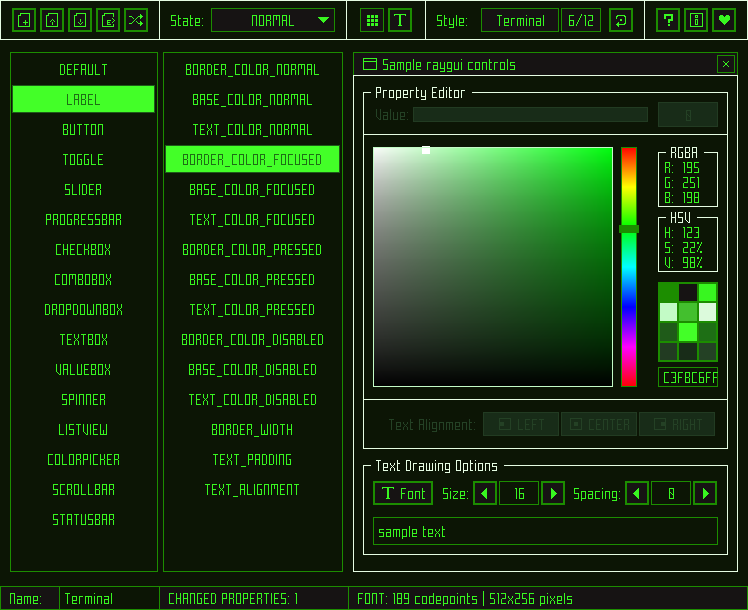 terminal style screen