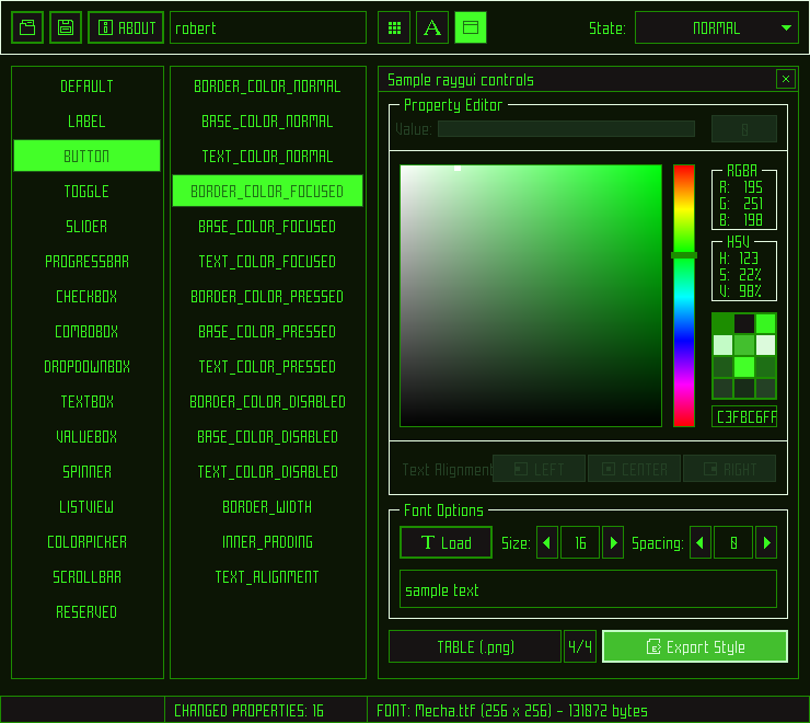 terminal style screen